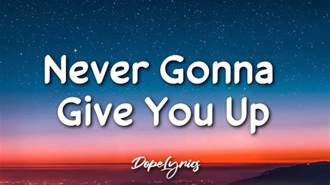 never gonna give up lyrics|nggyu lyrics.